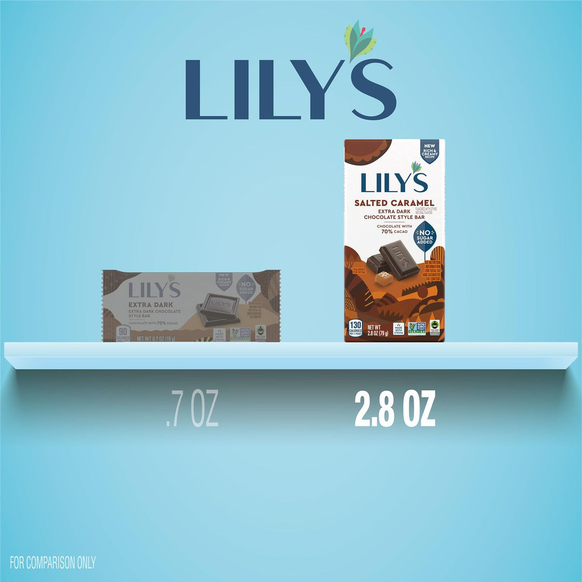 Lily's Salted Caramel Extra Dark Chocolate Style No Sugar Added Bars, 2.8 oz (Pack of 12)