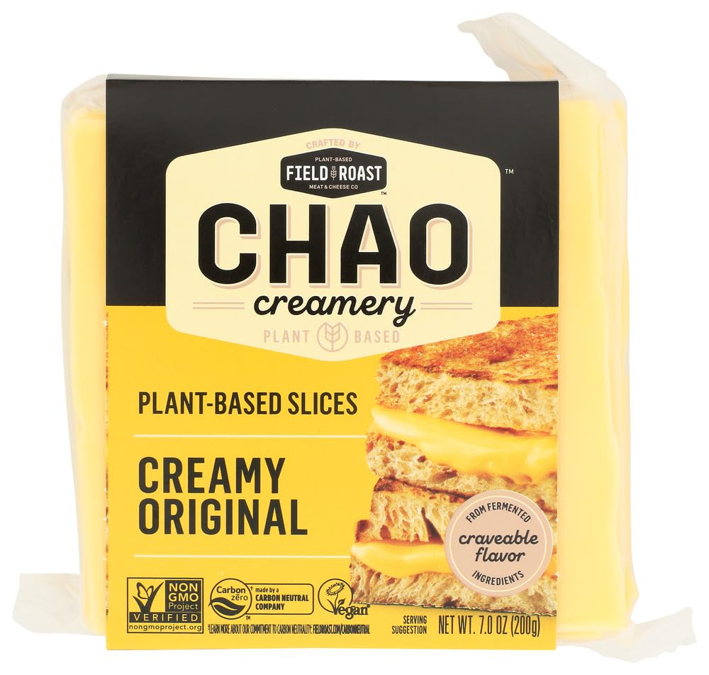 Field Roast Vegan Dairy-Free Chao Creamy Original Cheese Slices, 2.2 lb (Pack of 4)