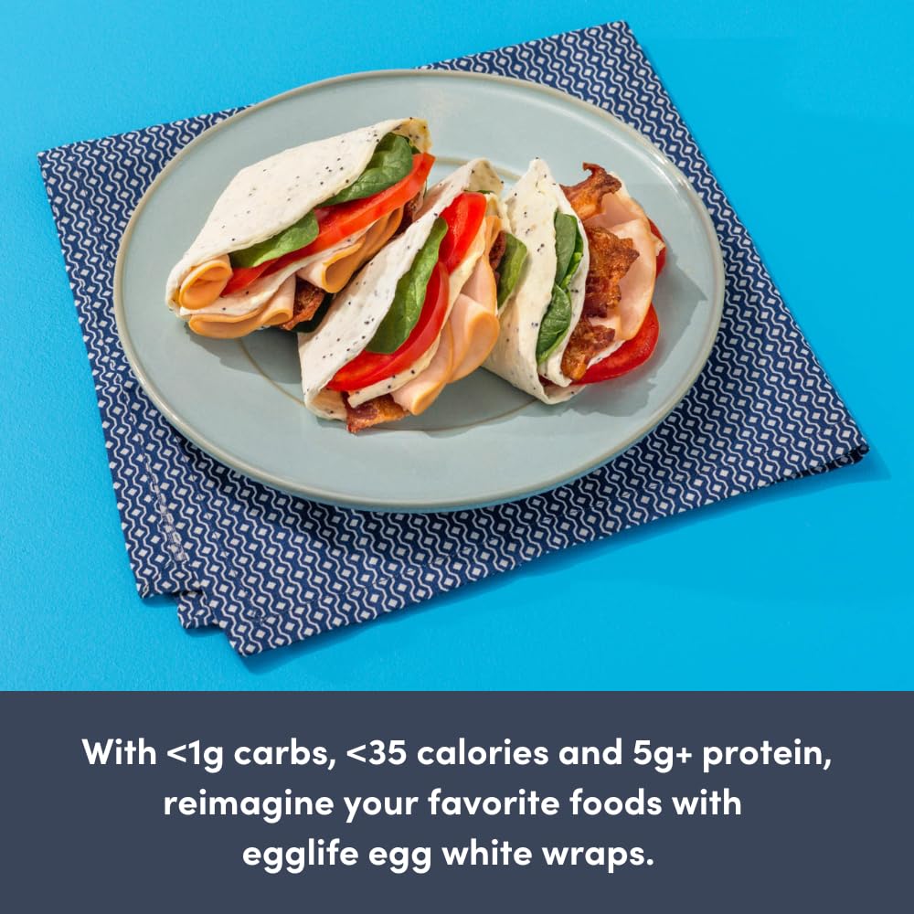 Egglife Egg White Wraps (Pack of 2, 12 Wraps Total)