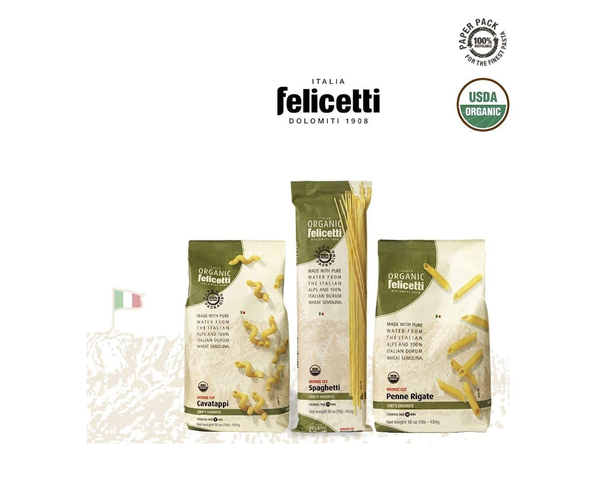 Felicetti Organic Linguine Pasta, Italian, Non-GMO, 16 oz / 454 g (Pack of 4)