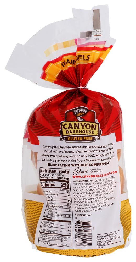 Canyon Bakehouse Gluten-Free Deli White Bagels, 4 Count