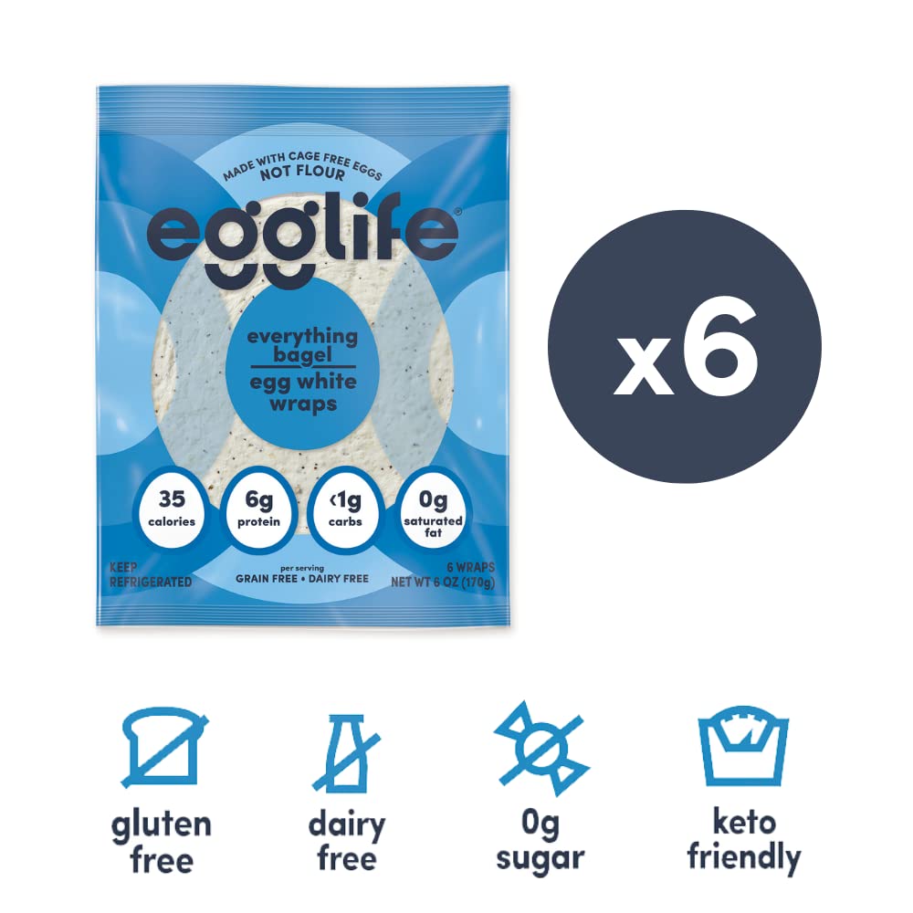 Egglife Egg White Wraps (Pack of 2, 12 Wraps Total)