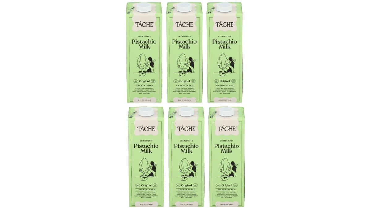 Tache Unsweetened Pistachio Milk, 32 fl oz (Pack of 6)