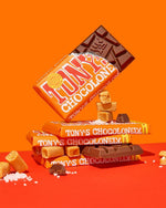 Tony's Chocolonely 32% Milk Chocolate Caramel Sea Salt Bar, 6.35 oz (Pack of 15)