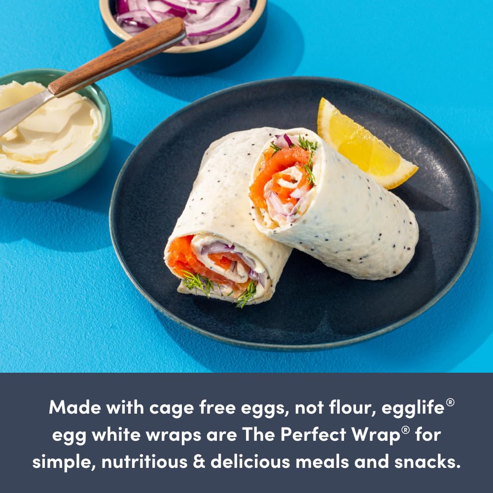Egglife Egg White Wraps (Pack of 2, 12 Wraps Total)