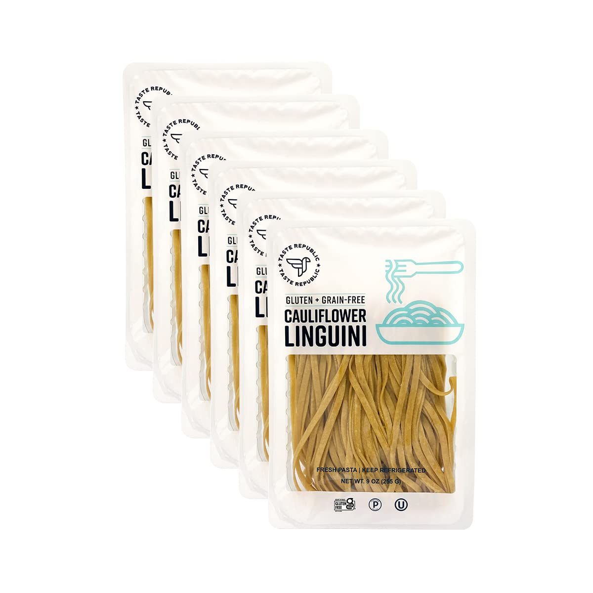 Taste Republic Cauliflower Linguine, Grain-Free, Gluten-Free, Kosher, Frozen, 9 oz (Pack of 6)