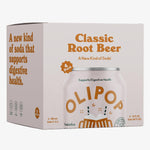 OLIPOP - Classic Root Beer Sparkling Tonic, Healthy Soda, Prebiotic Soft Drink, Aids Digestive Health, Contains Prebiotics & 9g of Plant Fiber, Caffeine Free, Low Calorie, Low Sugar (12 oz, 4-Pack)