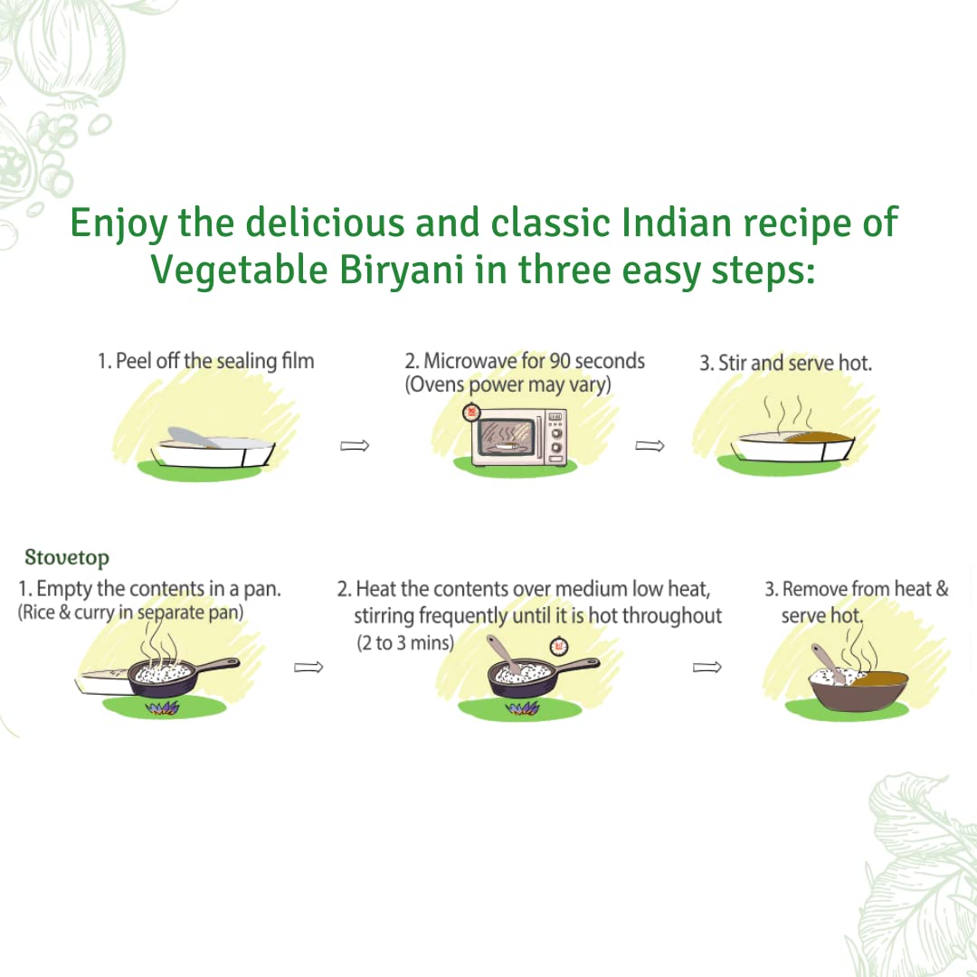 Food Earth Indian Vegetable Biryani, 225 g (Pack of 6)