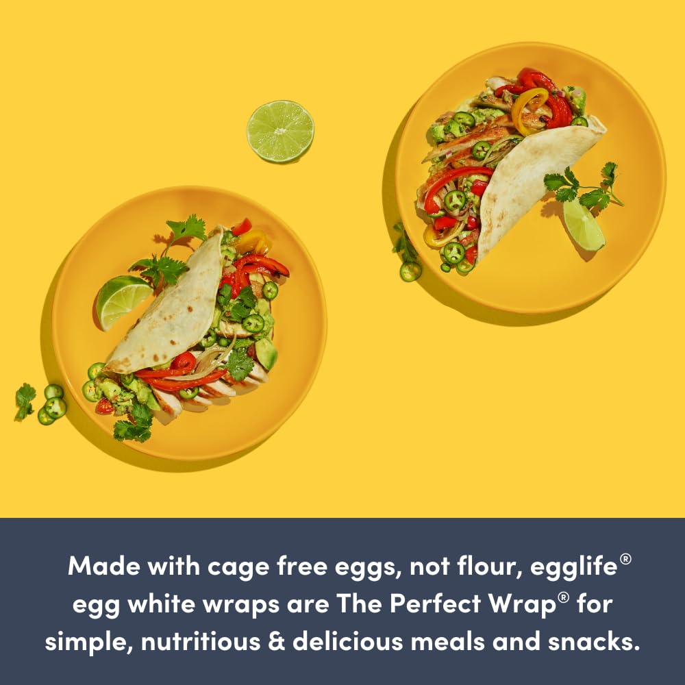 Egglife Egg White Wraps (Pack of 2, 12 Wraps Total)