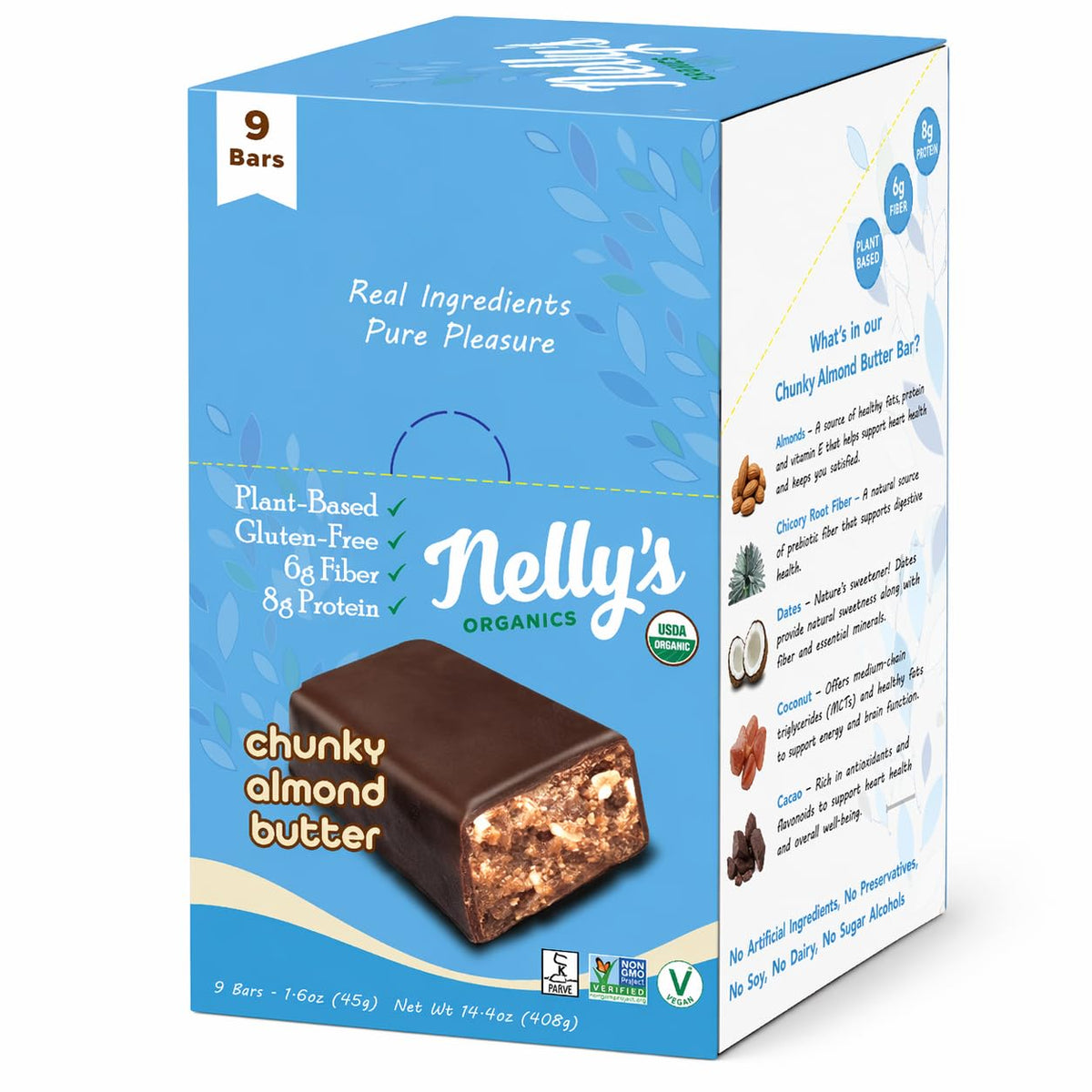 Nelly's Organics Organic Dark Chocolate Bars (Pack of 9)