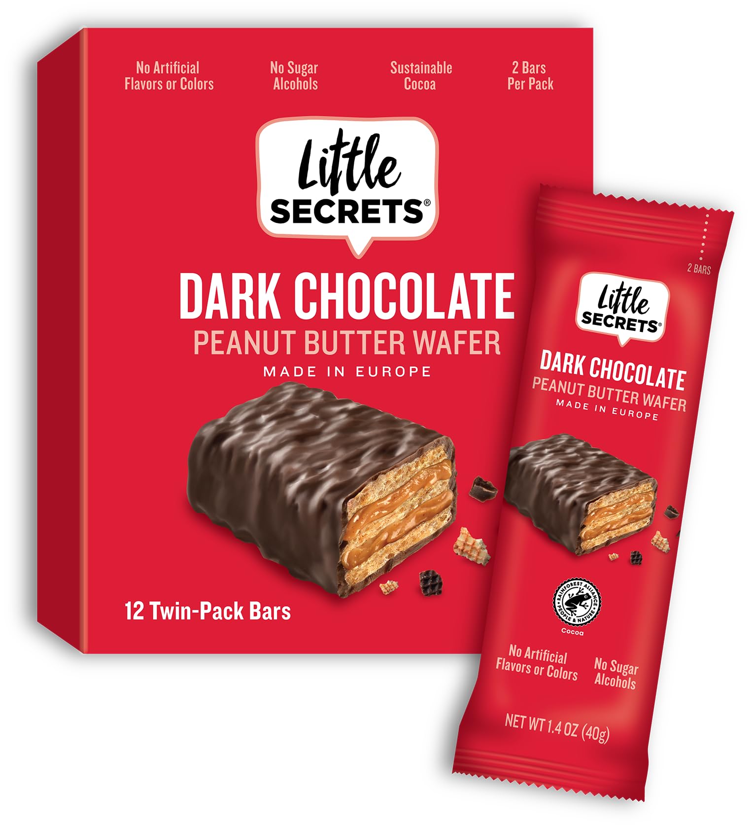 Dark Chocolate Peanut Butter Crispy Wafers