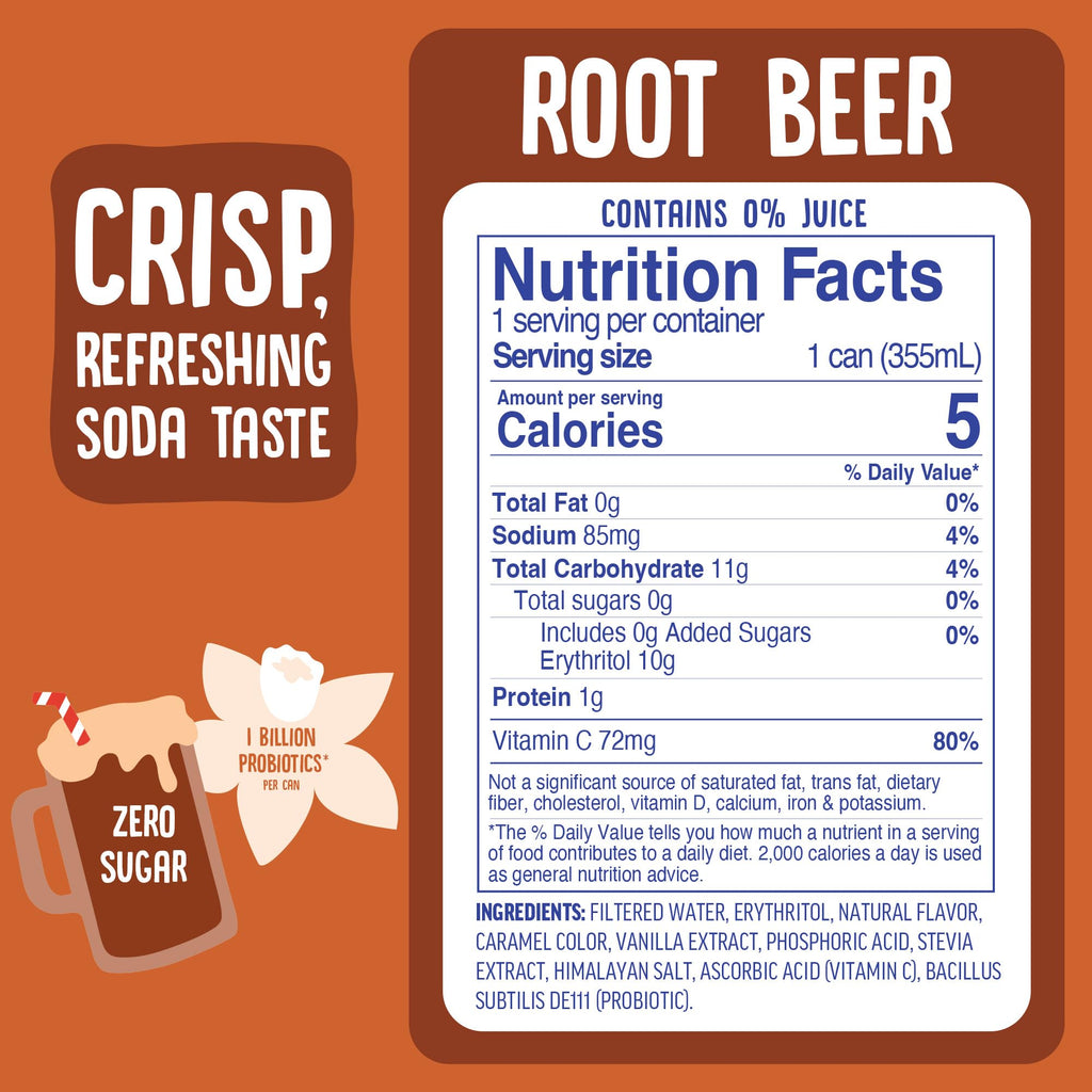 Cove Probiotic Zero Sugar Better-For-You Alternative Refreshing Delicious Drink Soda