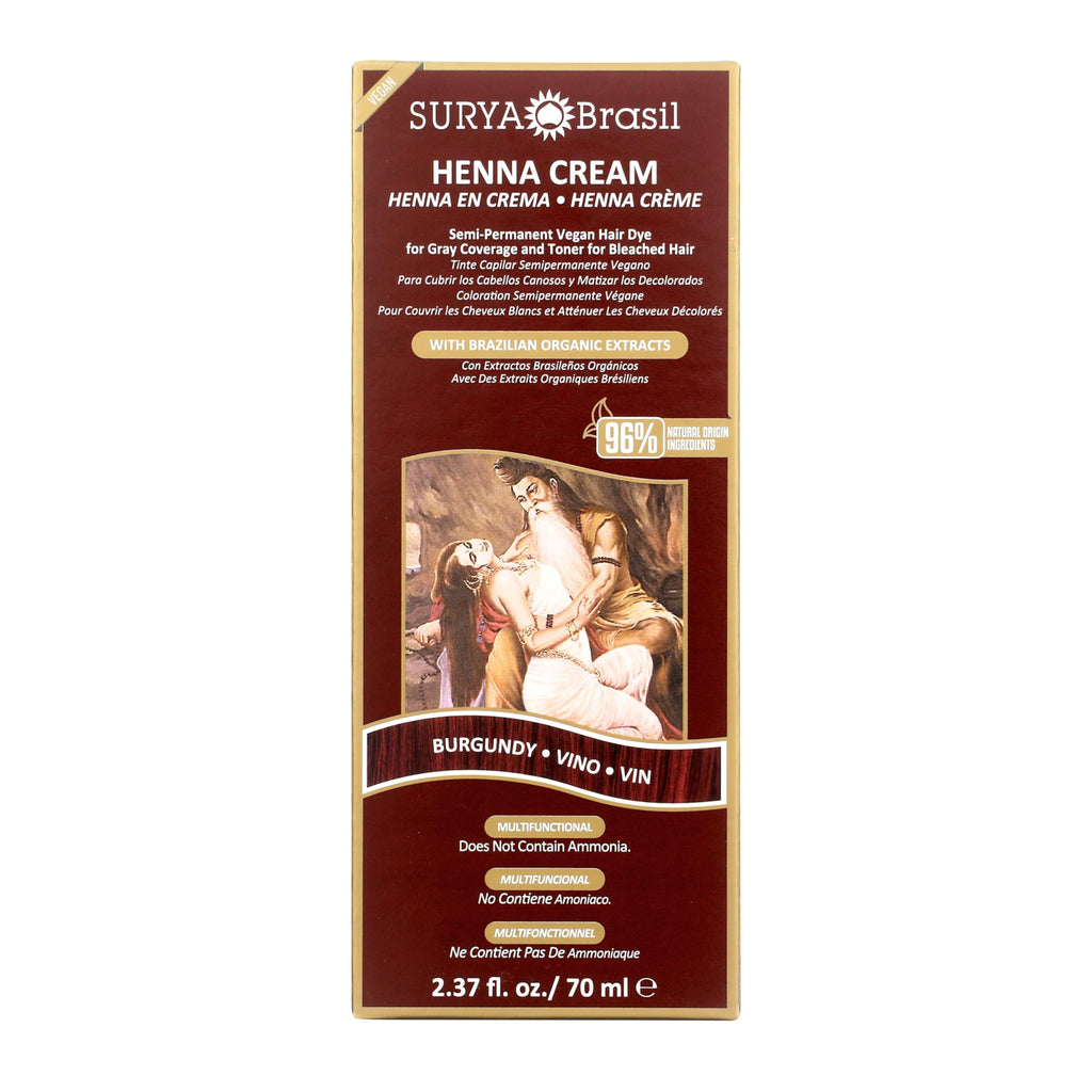Henna Cream Burgundy 96% Natural Ingredients Cruelty-Free