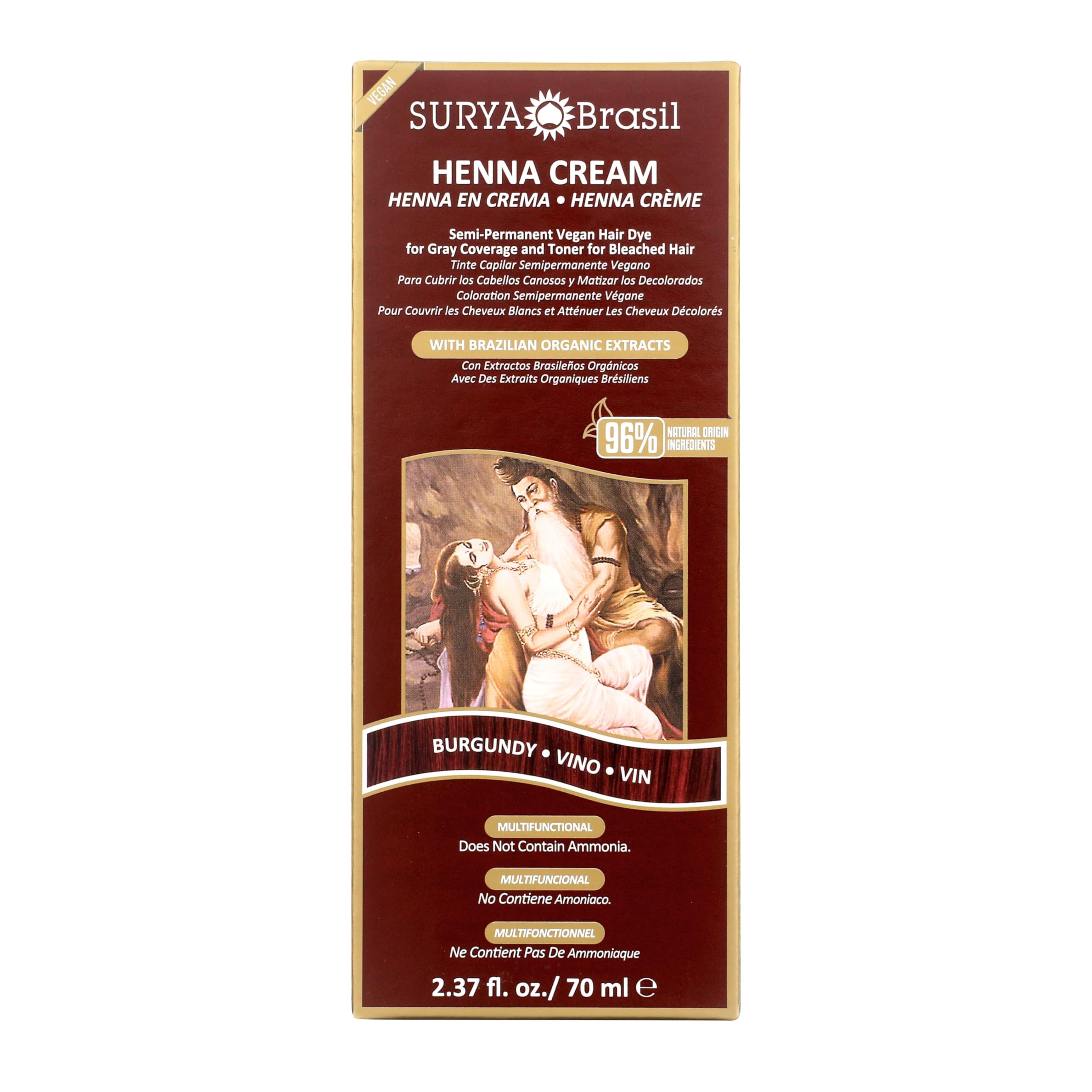 Henna Cream Burgundy 96% Natural Ingredients Cruelty-Free