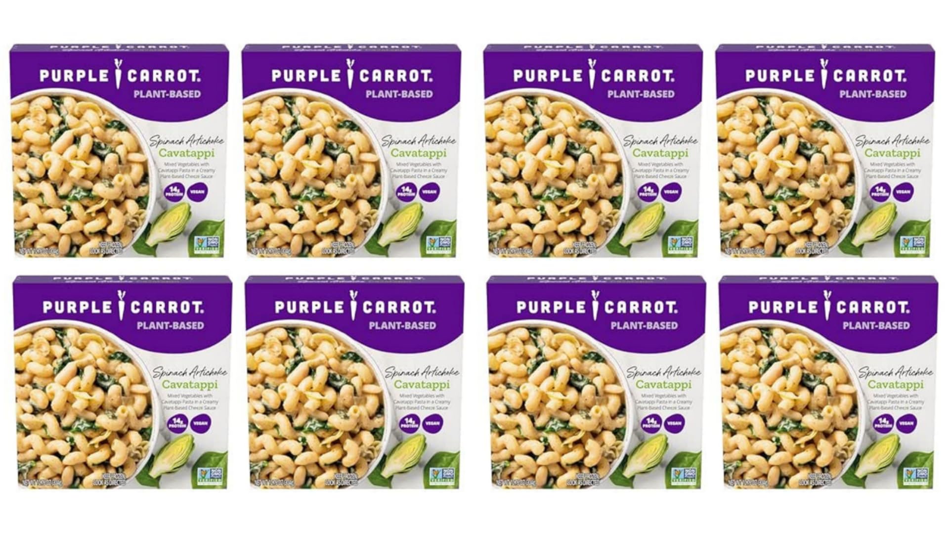 Purple Carrot Spinach Artichoke Cavatappi Pasta Bowl, 10.75 oz (Pack of 8)