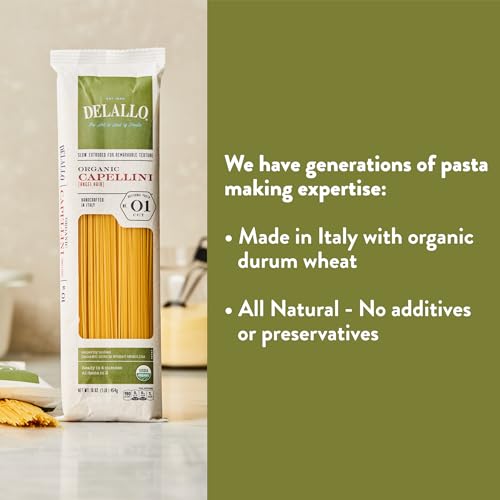 Made with Only Semolina Durum Wheat Flour Bronze Cut Capellini Pasta