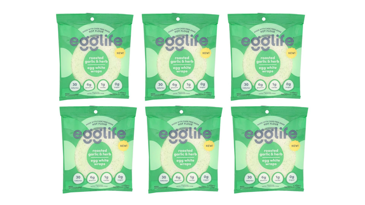 Egglife Roasted Garlic Herb Egg White Wraps (Pack of 6)