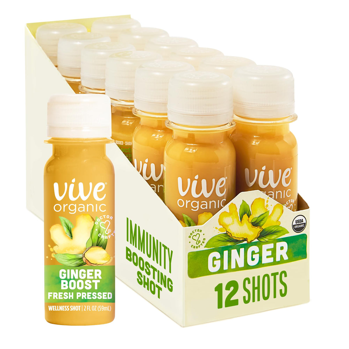 Vive Organic Immune Support Ginger & Turmeric Shot Variety Pack, 2 fl oz