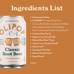 OLIPOP - Classic Root Beer Sparkling Tonic, Healthy Soda, Prebiotic Soft Drink, Aids Digestive Health, Contains Prebiotics & 9g of Plant Fiber, Caffeine Free, Low Calorie, Low Sugar (12 oz, 4-Pack)