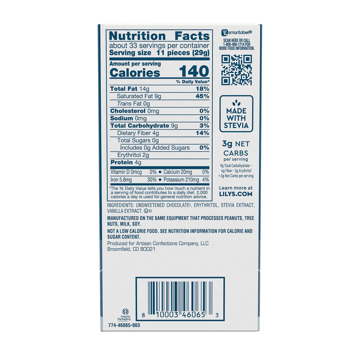 Lily's Intensely Dark Chocolate Style, 2.8 oz