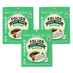 Folios Parmesan Cheese Wraps, All Natural, 1g Net Carbs (Pack of 3)