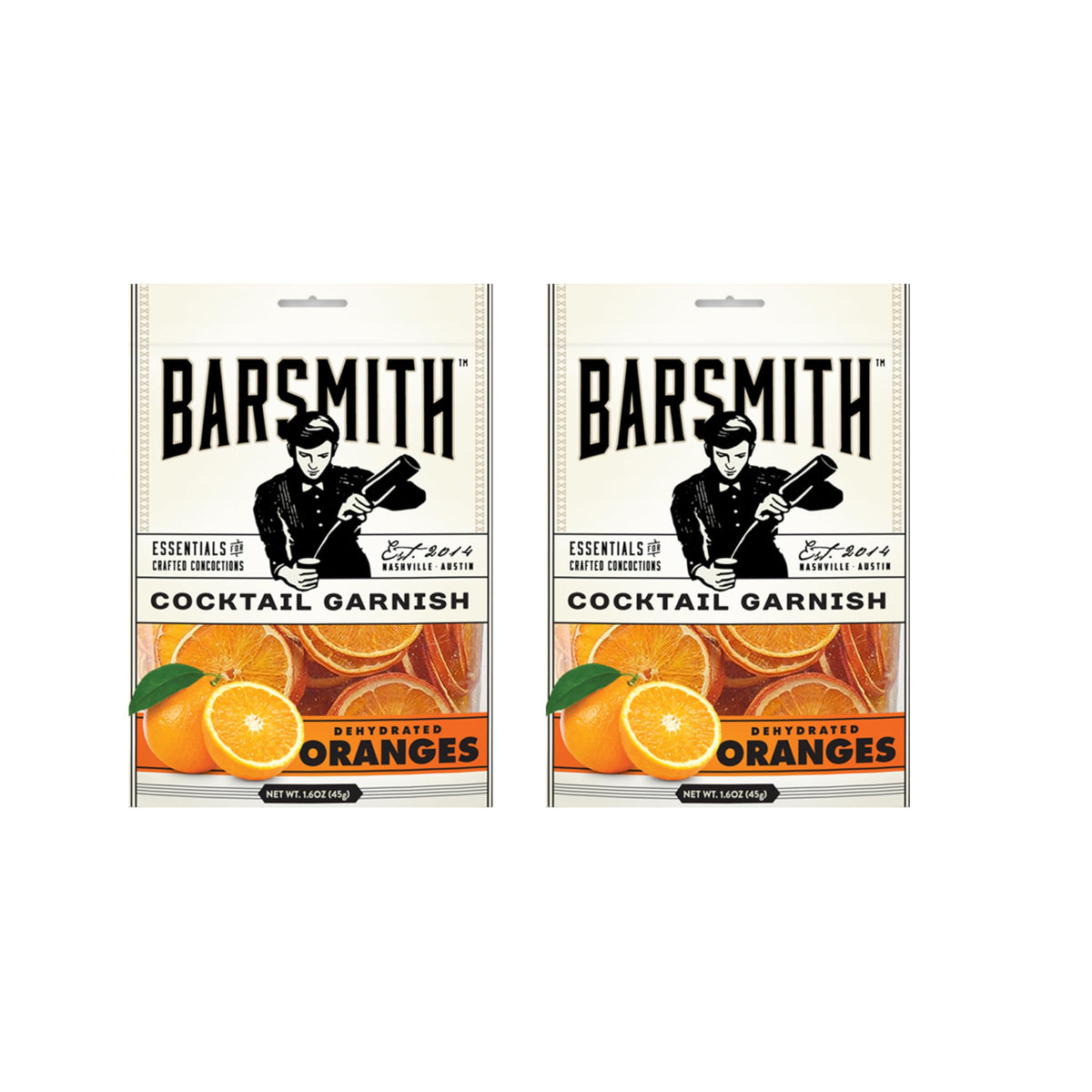 Barsmith Dehydrated Orange Slices, Cocktail & Tea Garnish, 1.6 oz (Pack of 2)