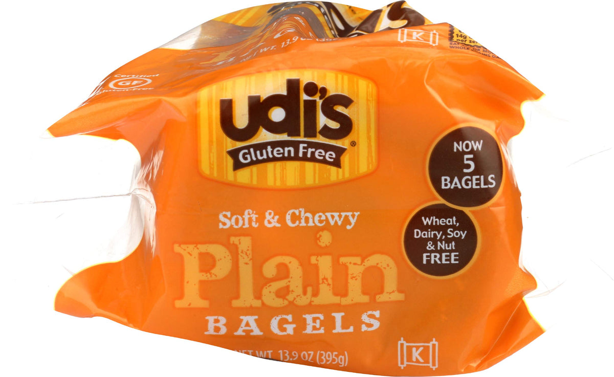 Udi's Gluten-Free Plain Bagels, 4 Count (Pack of 8)