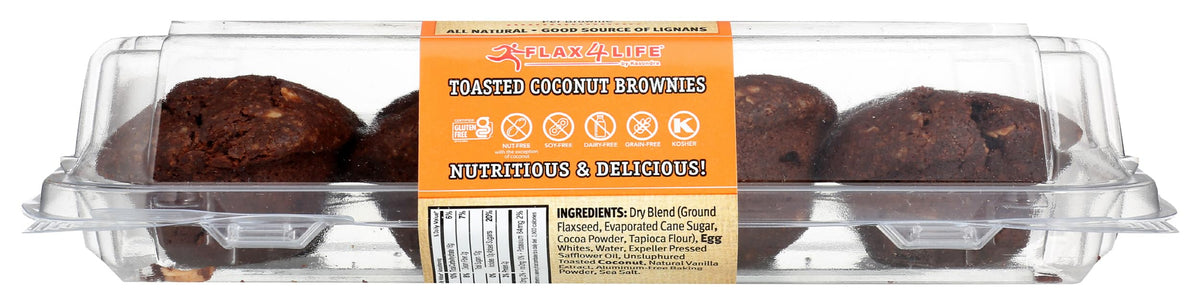 Flax4Life Toasted Coconut Brownie, Frozen, 14 oz