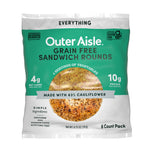 Outer Aisle Gourmet Cauliflower Sandwich Rounds, Keto, Gluten-Free, Low-Carb (Pack of 5, 30 Pieces)