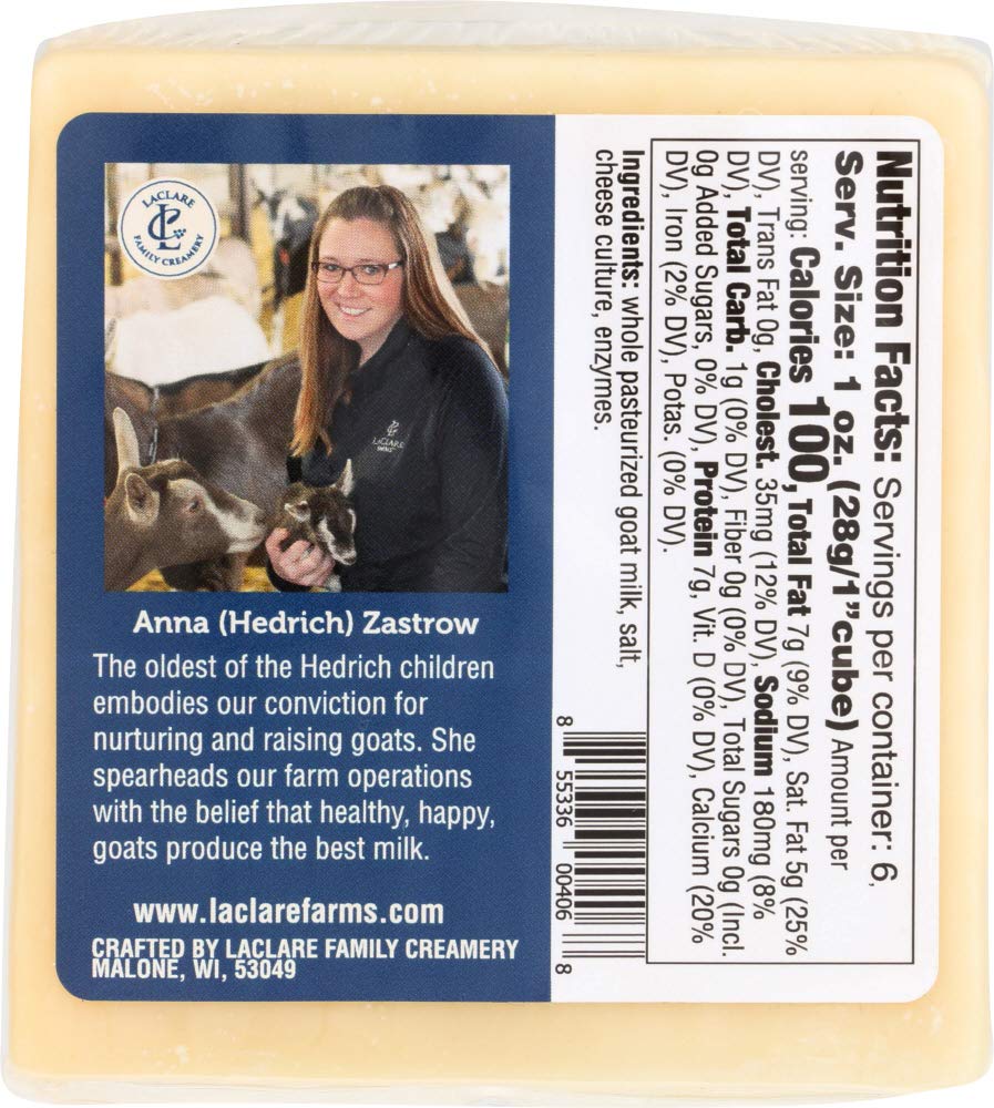 Laclare Farms Cheddar Goat Milk Cheese (Single Unit, Not a Case)