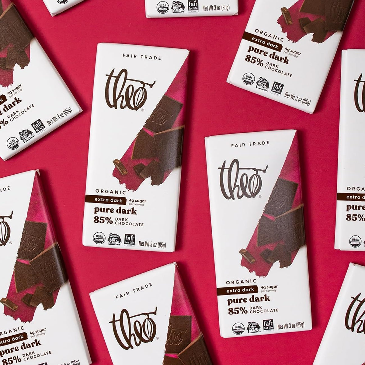 Theo Chocolate Organic Dark Chocolate Bar, 85% Cacao