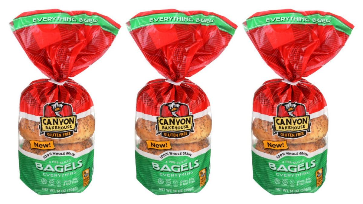 Canyon Bakehouse Everything Bagels, 14 oz (Pack of 3)