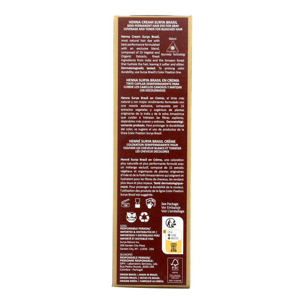 Henna Cream Burgundy 96% Natural Ingredients Cruelty-Free