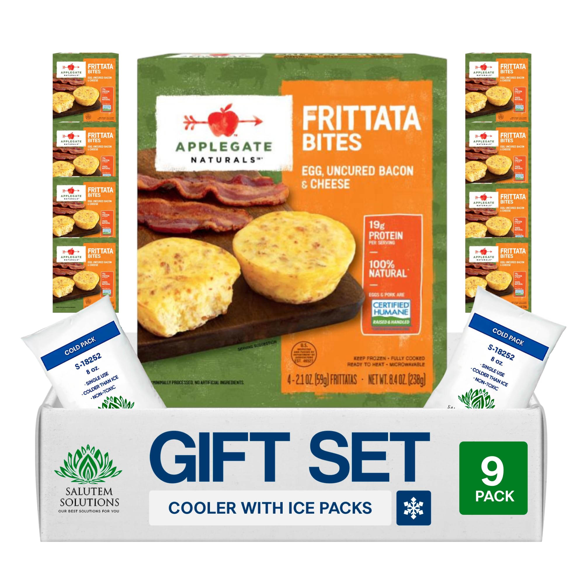 Gift Set – Egg and Cheese Breakfast – Applegate Naturals Frittata Bites (9-Pack)