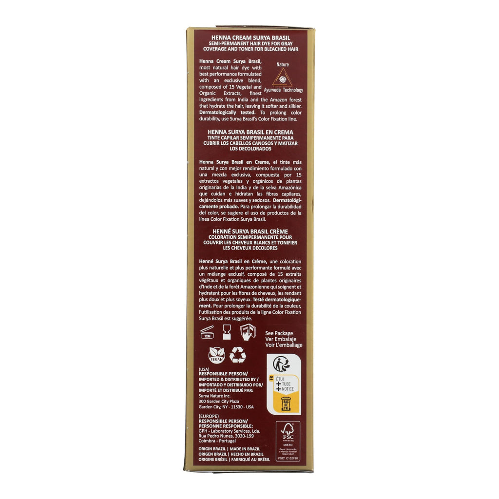 Henna Cream Dark Brown 96% Natural Ingredients Cruelty-Free