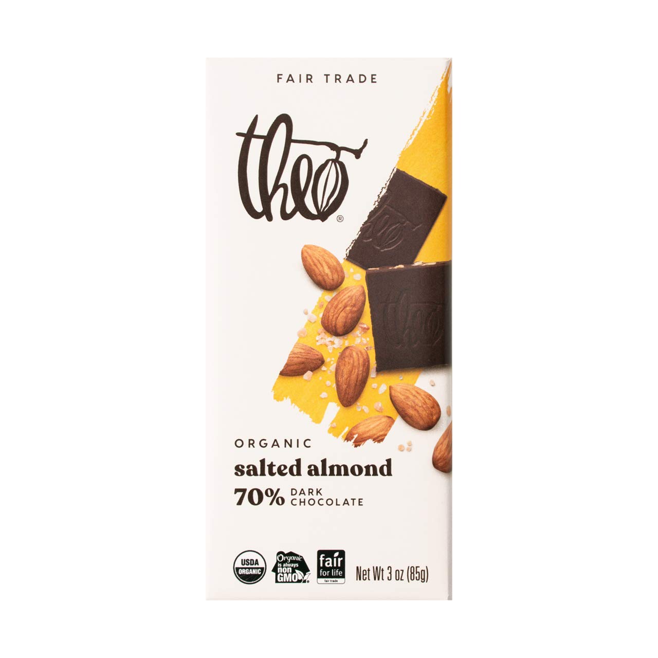 70% Cacao Chocolate Salted Almond Dark Bar (12-Pack)