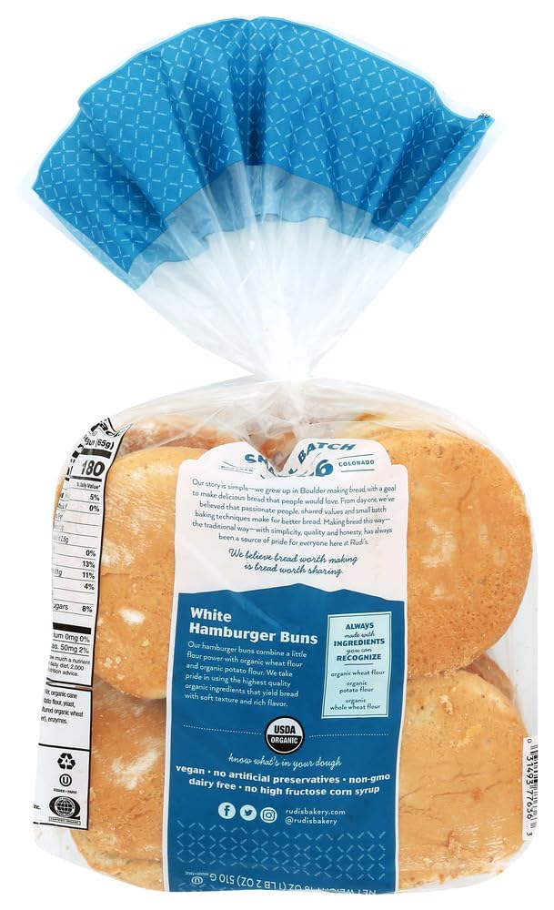Organic White Hamburger Bun per case