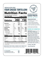 Gluten-Free Tortelloni, Four Cheese Stuffed Fresh Pasta, Cooks in Just 3 Minutes, Taste Republic, Frozen, 9oz (Pack of 6)