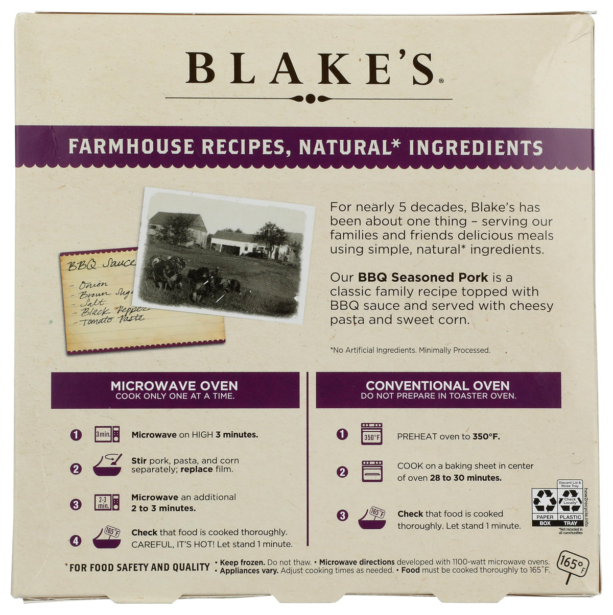 Blake's BBQ Style Pork Entree
