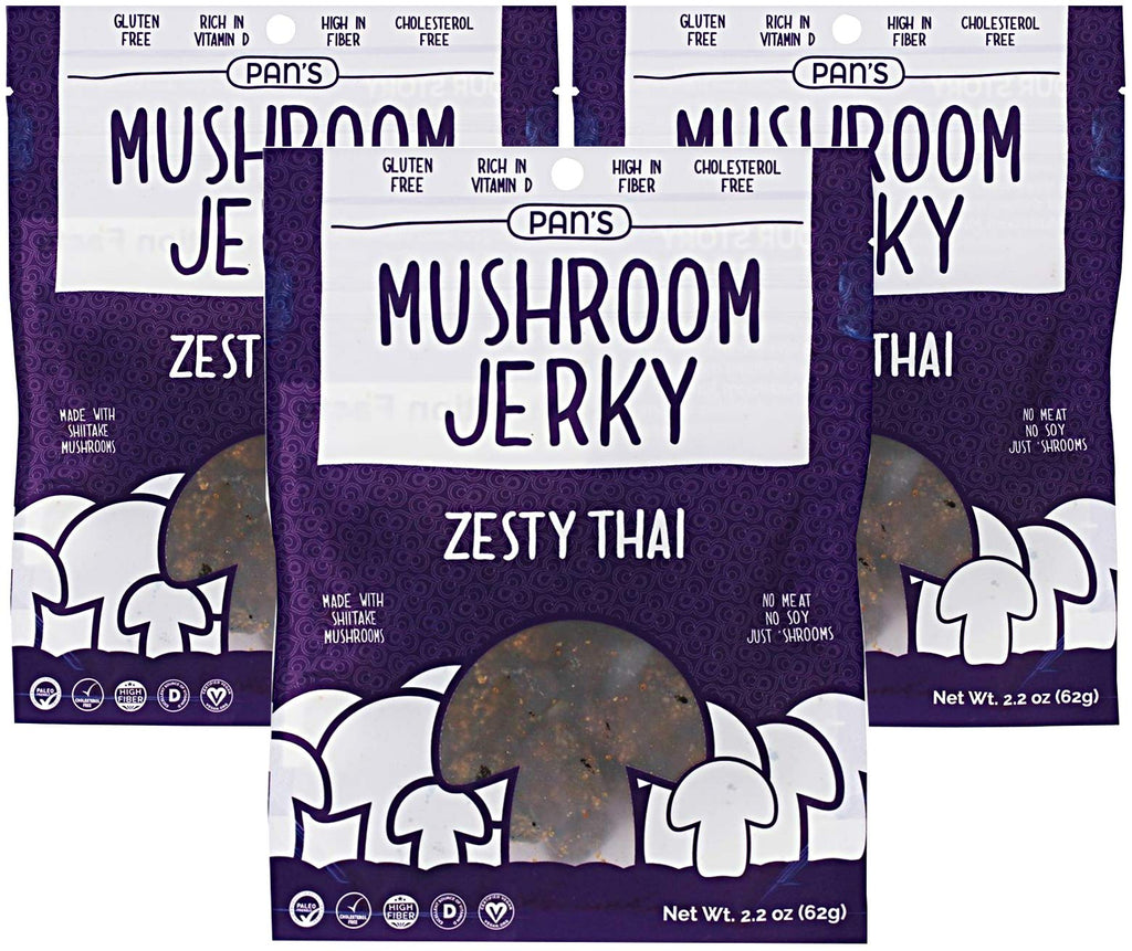 Zesty Thai Flavor (Meat-free) Mushroom Jerky