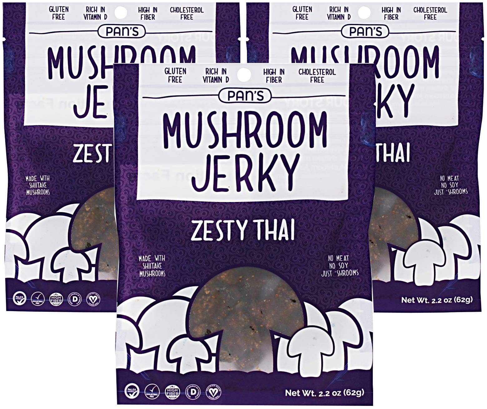Zesty Thai Flavor (Meat-free) Mushroom Jerky