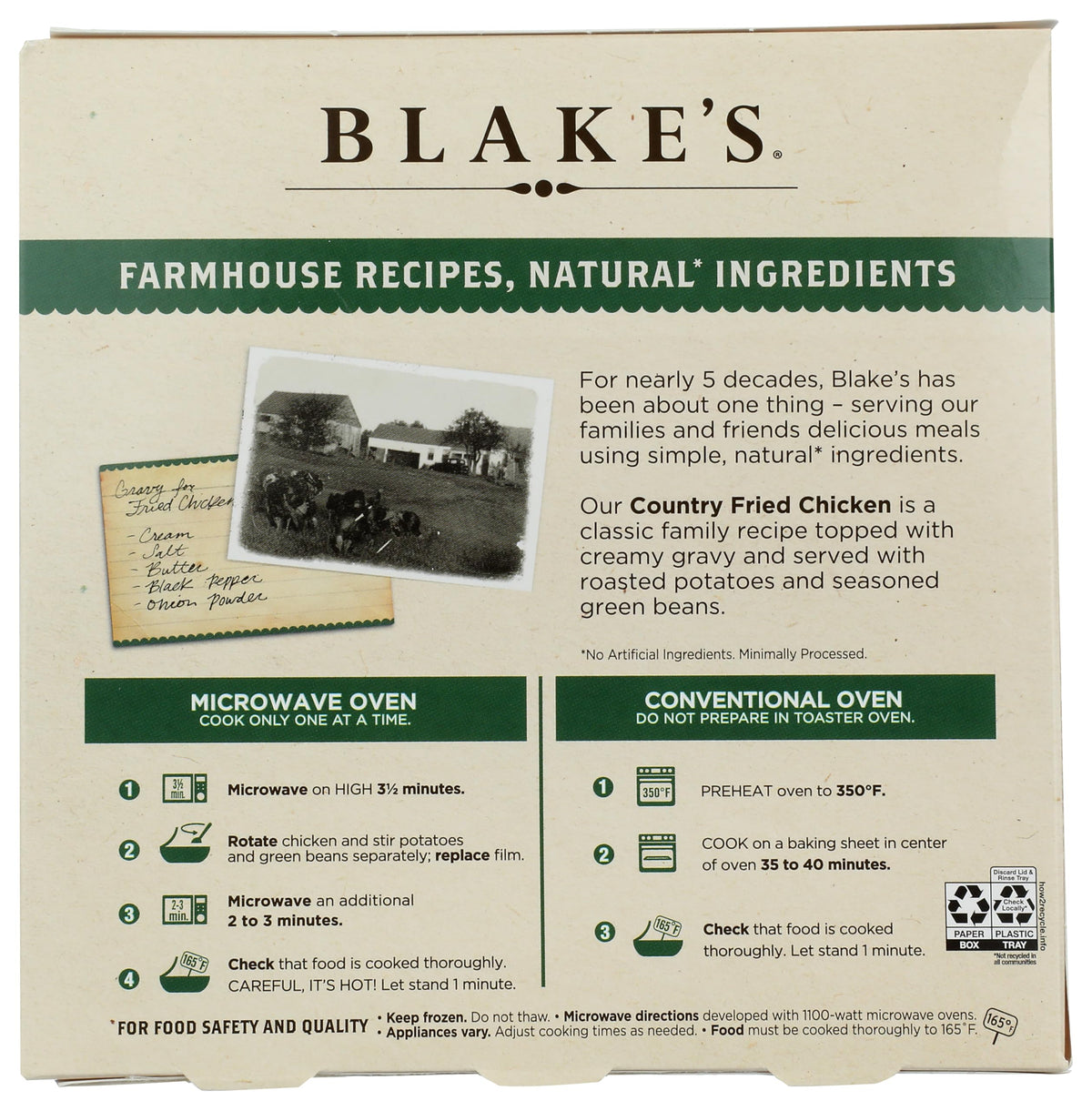 Blake's Country Fried Chicken Entree