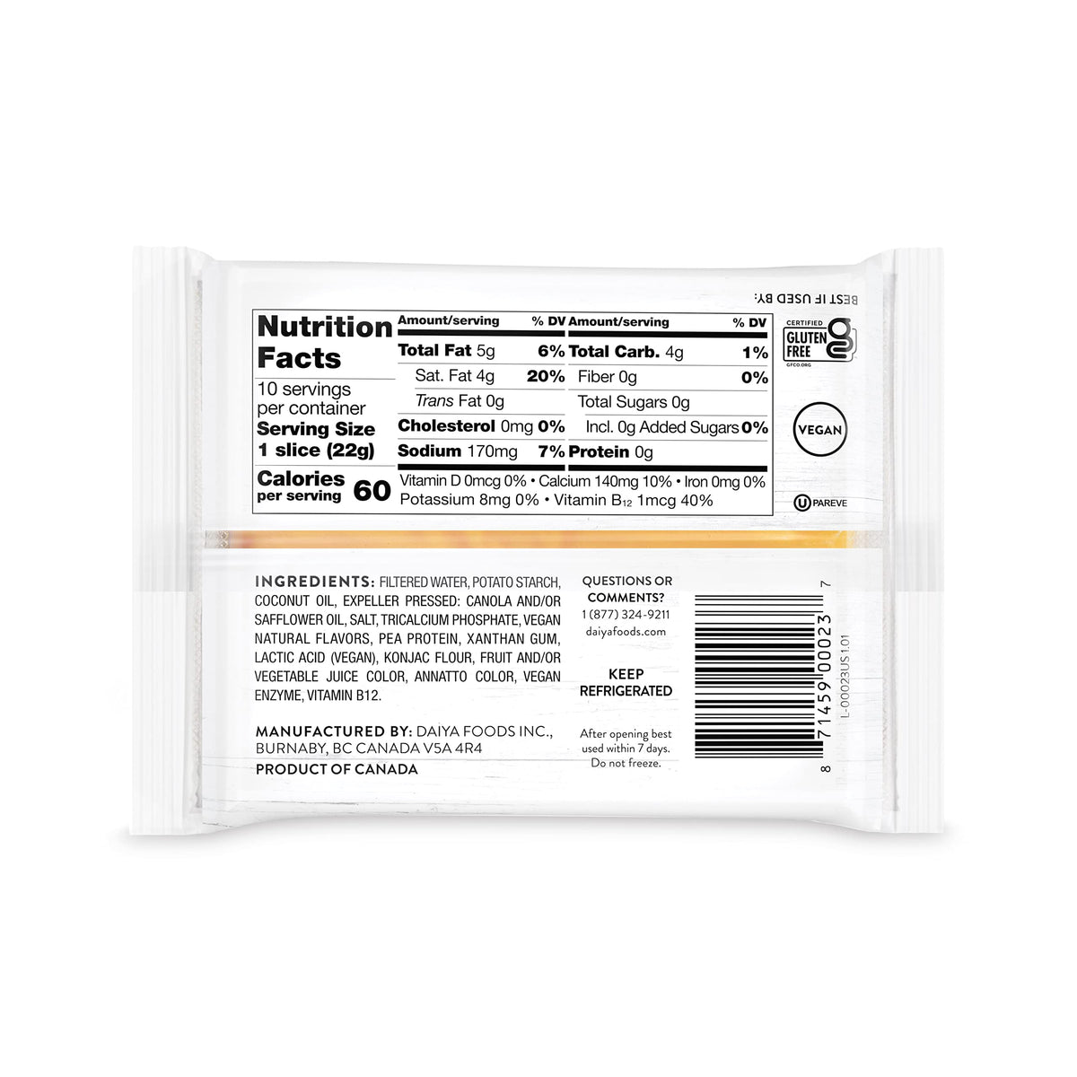 Daiya Dairy-Free Vegan Cheddar Style Cheese Slices