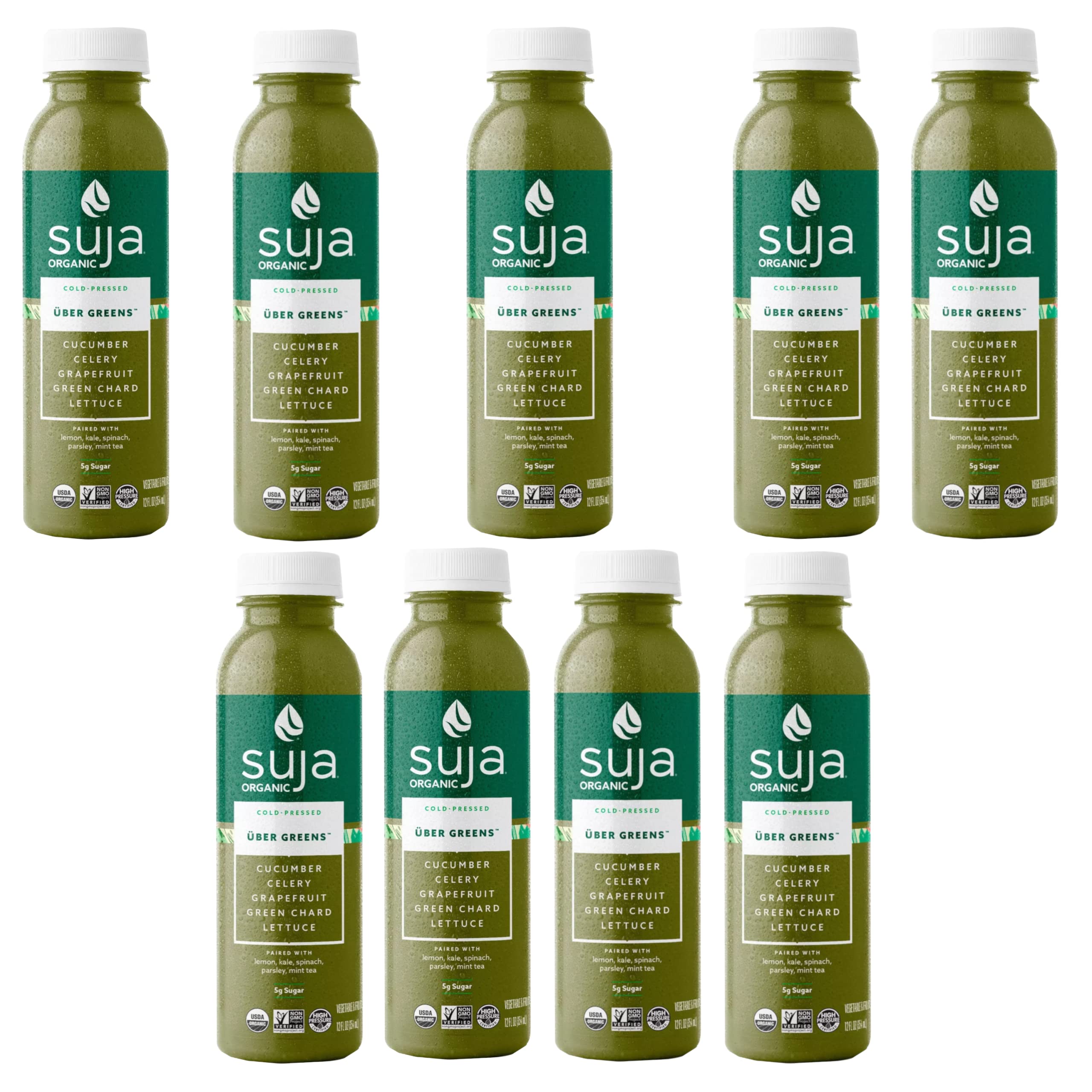Suja Uber Greens Organic Vegan Fruit & Vegetable Juice, 12 oz (Pack of 6)