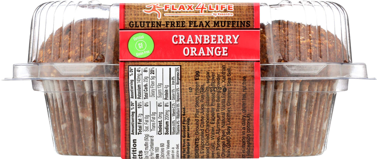 Flax4Life Cranberry Orange Muffins, Frozen, 14 oz (Pack of 6)