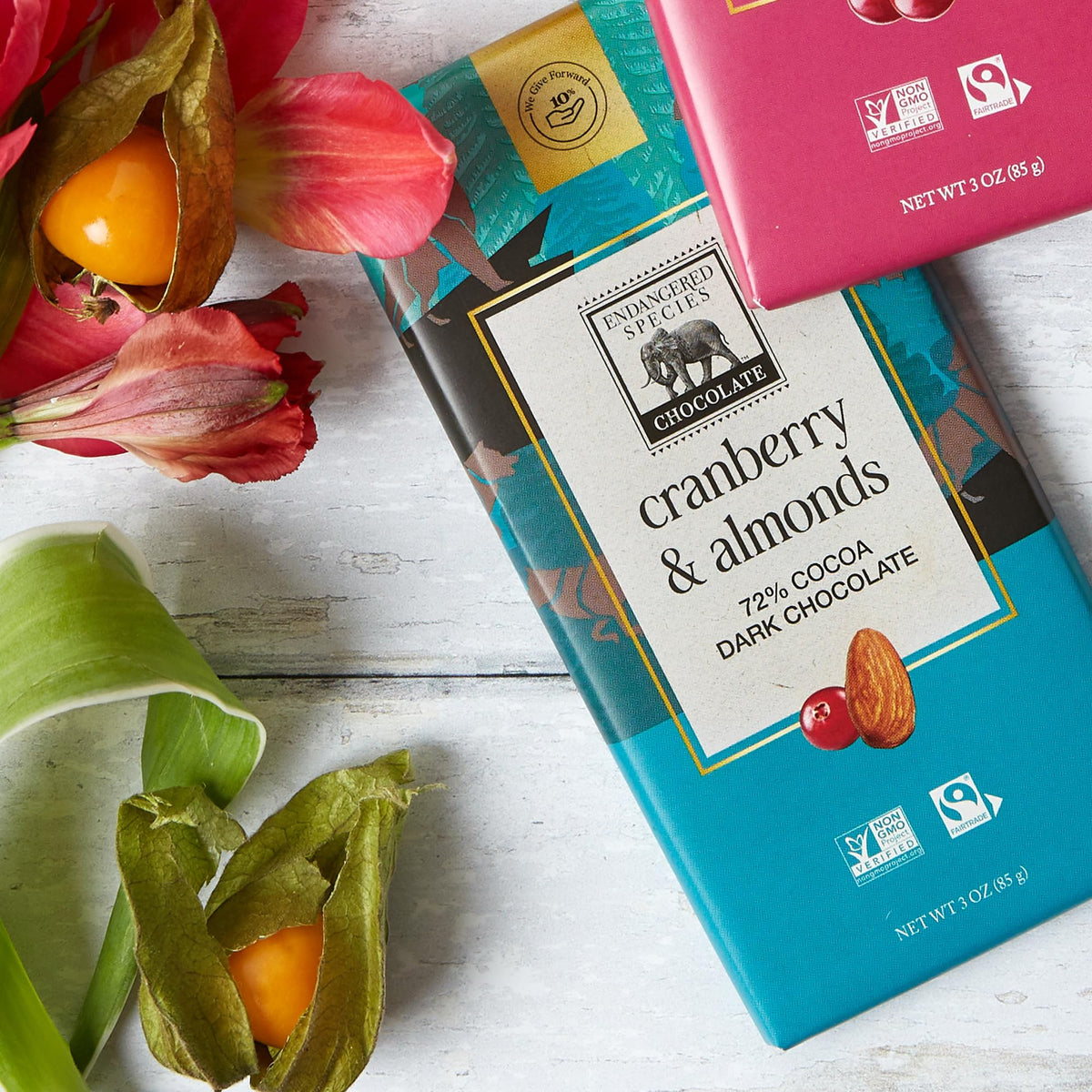 Endangered Species Dark Chocolate Bar with Sea Salt & Almonds, 72% Cocoa