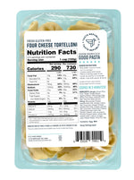 Gluten-Free Tortelloni, Four Cheese Stuffed Fresh Pasta, Cooks in Just 3 Minutes, Taste Republic, Frozen, 9oz (Pack of 6)