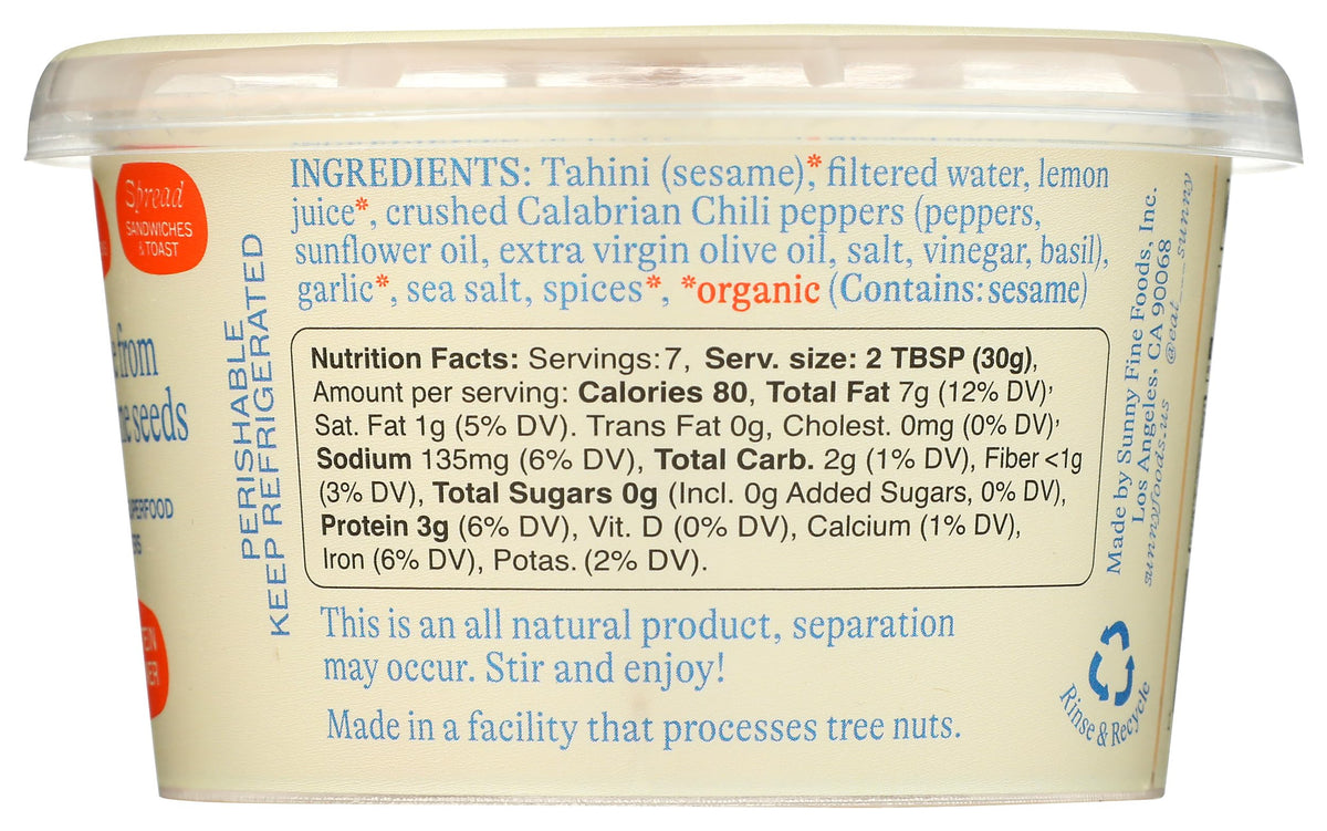 Sunny Fine Foods Calabrian Chili Tahini, 8 oz