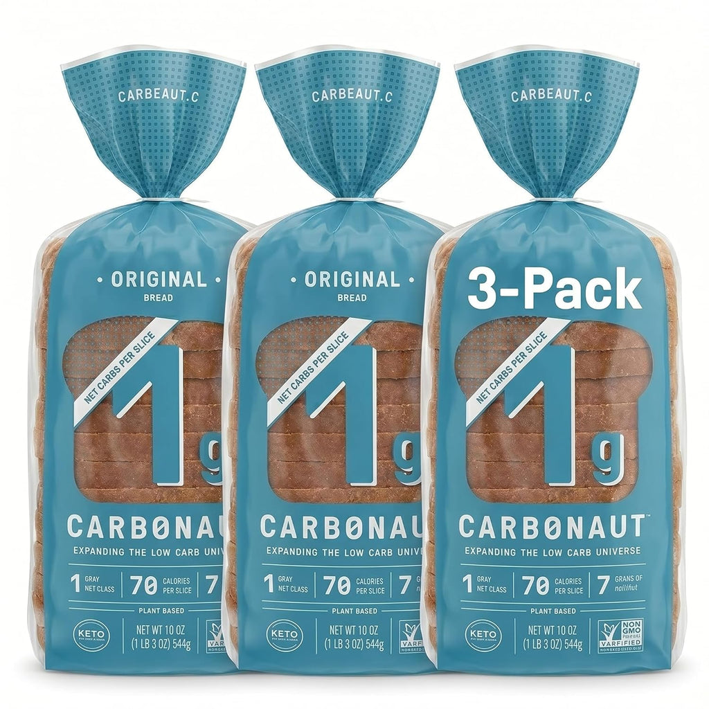 Carb 1g Net Carb Gluten-Free White Sandwich Bread | 3 Loaves | Keto, Low Carb Sandwich Bread
