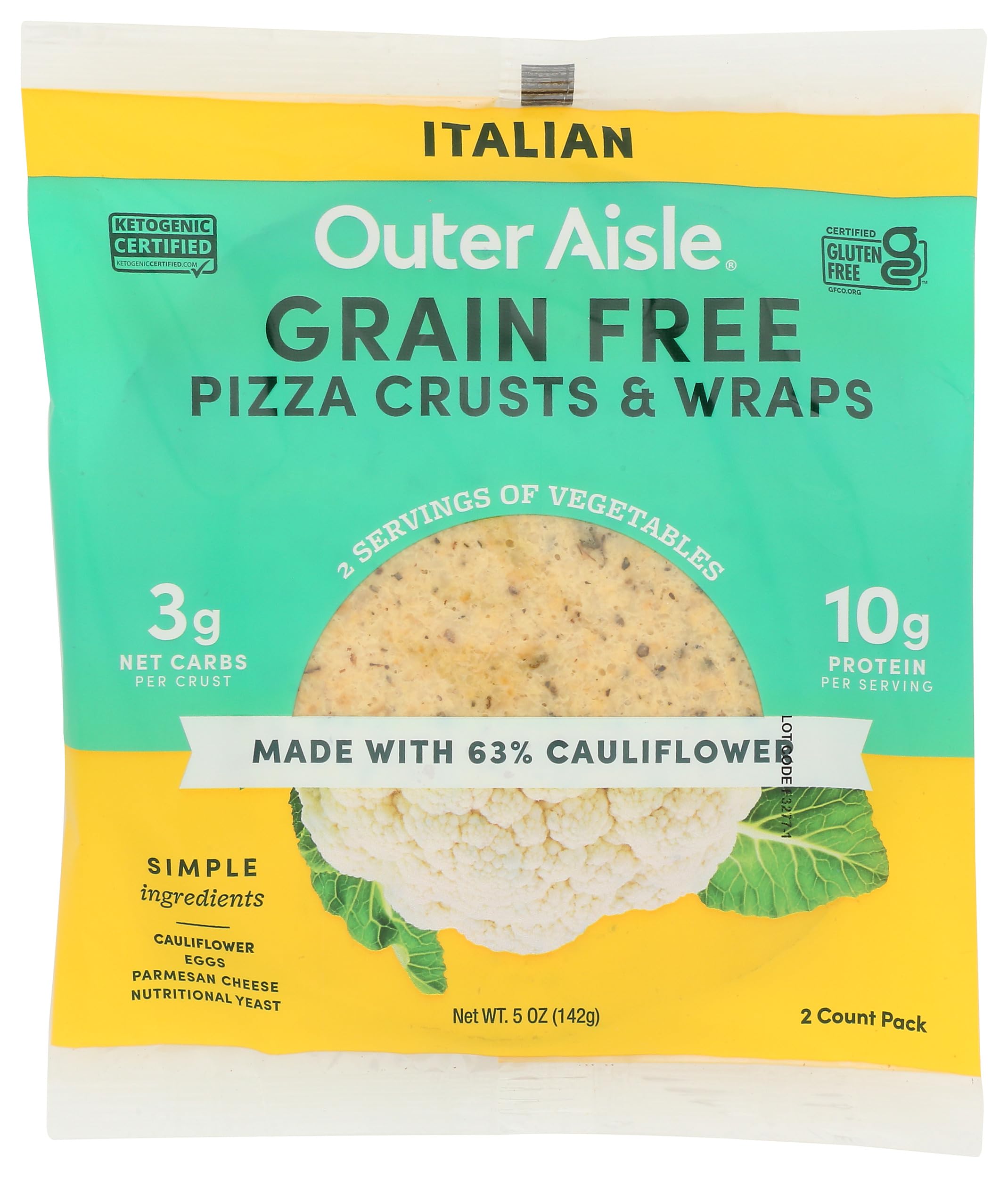 Outer Aisle Cauliflower Pizza Crusts, 5 oz (Pack of 12)